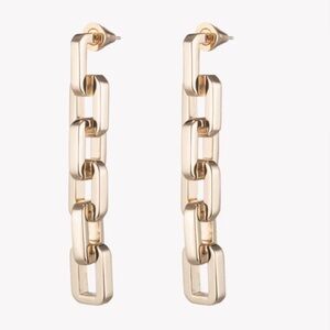 New EDDIE BORGO gold supra link chain drop earrings $250.00 USD retail jewelry